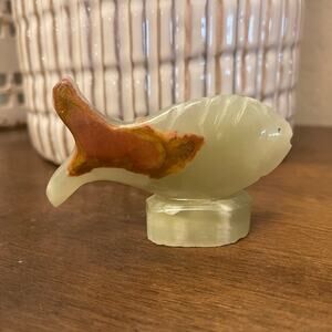 Jade? onyx? carved chinese fish figurine